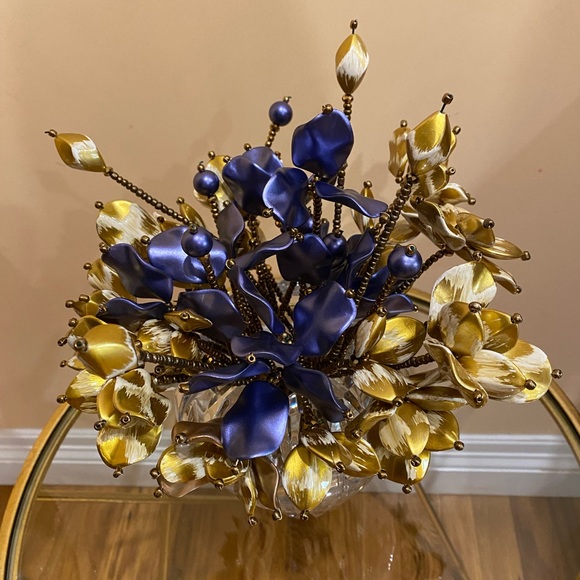 Artificial Set of 35 Handmade Beaded Bloom & Full Flower Stems for Vase - Picture 4 of 7